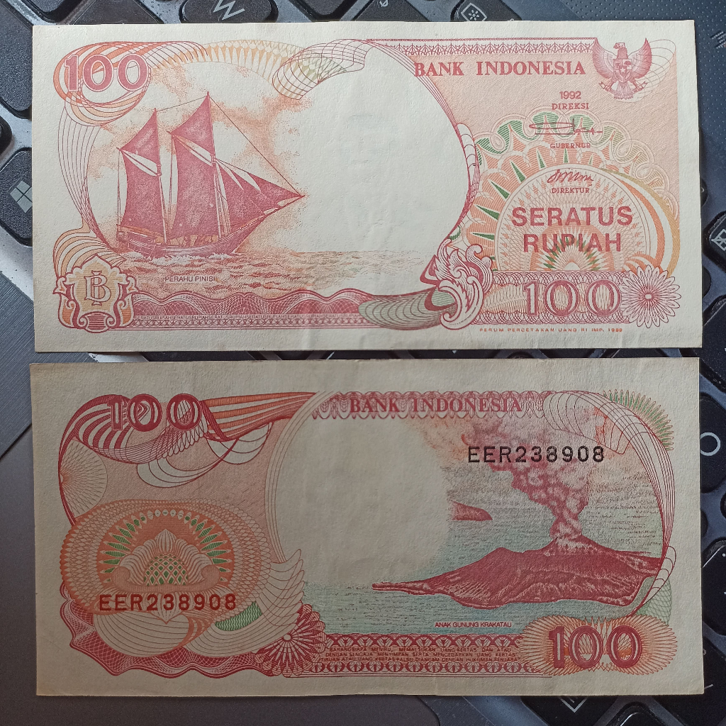 Uang lama/Kuno Indonesia Rp 100 Phinisi Perahu Layar