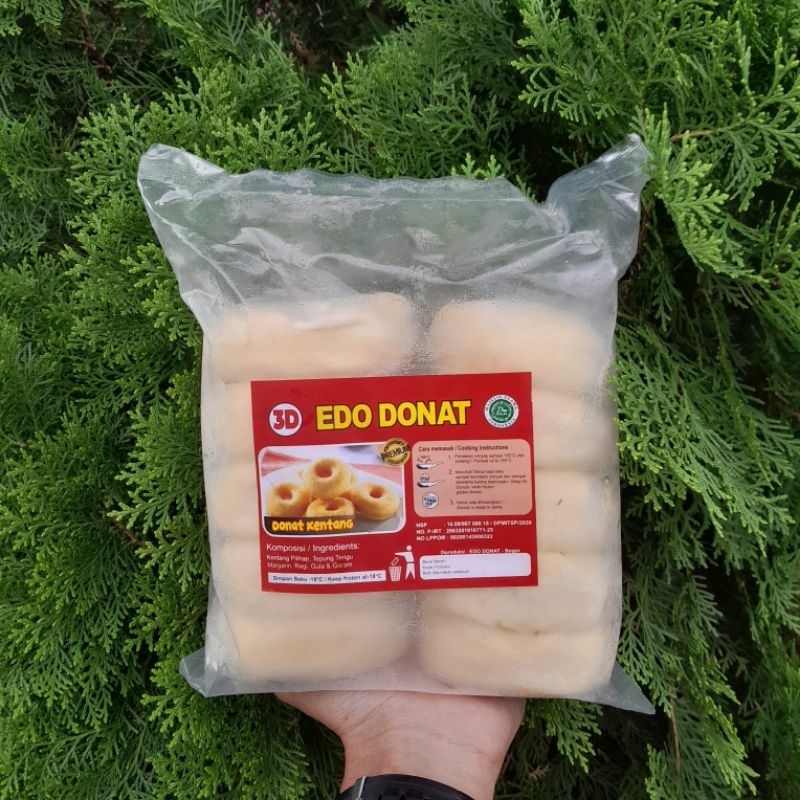 

Donat Susu Kentang Besar Premium Frozen 3D Beku Edo Donat Halal Isi 10 Free Gula Halus
