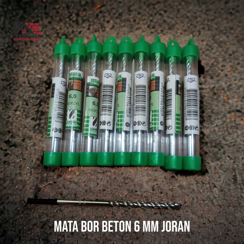 Mata bor beton 6 mm joran / Mata bor beton 6 mm / Mata bor beton (10 pcs)