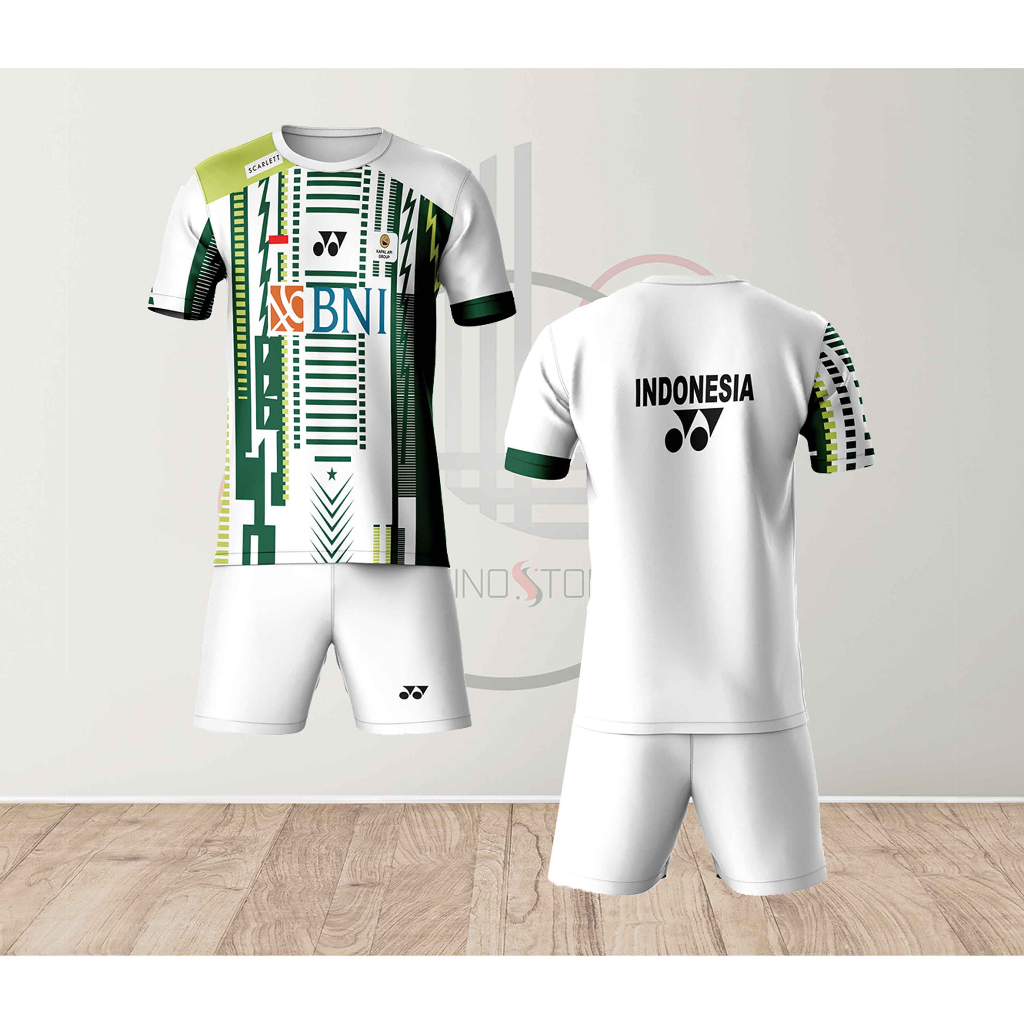 Kaos JERSEY BADMINTON INDONESIA ALL ENGLAND away Dewasa full Printing - The Luminos -