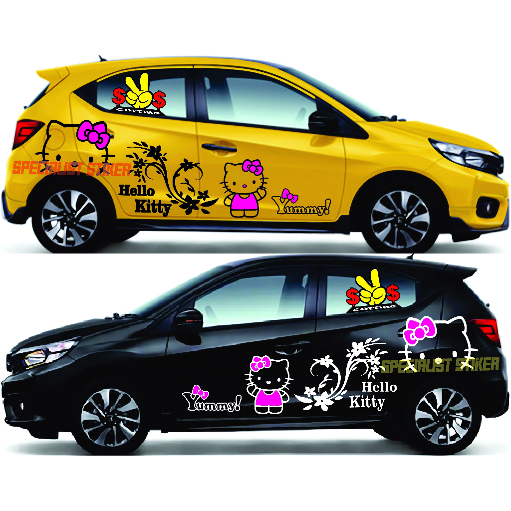Stiker Hello KITTY Buat Mobil Honda Brio Dan Bisa Untuk Semua Mobil