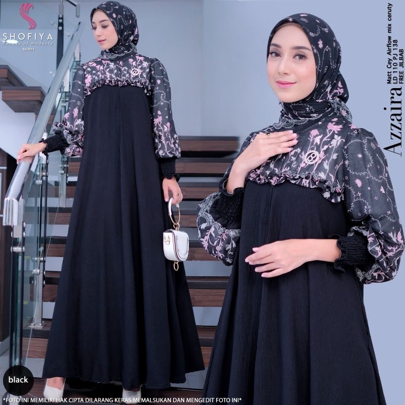 Azzaira Gamis set jilbab square cantik TERBARU ORI Shofiya Solo
