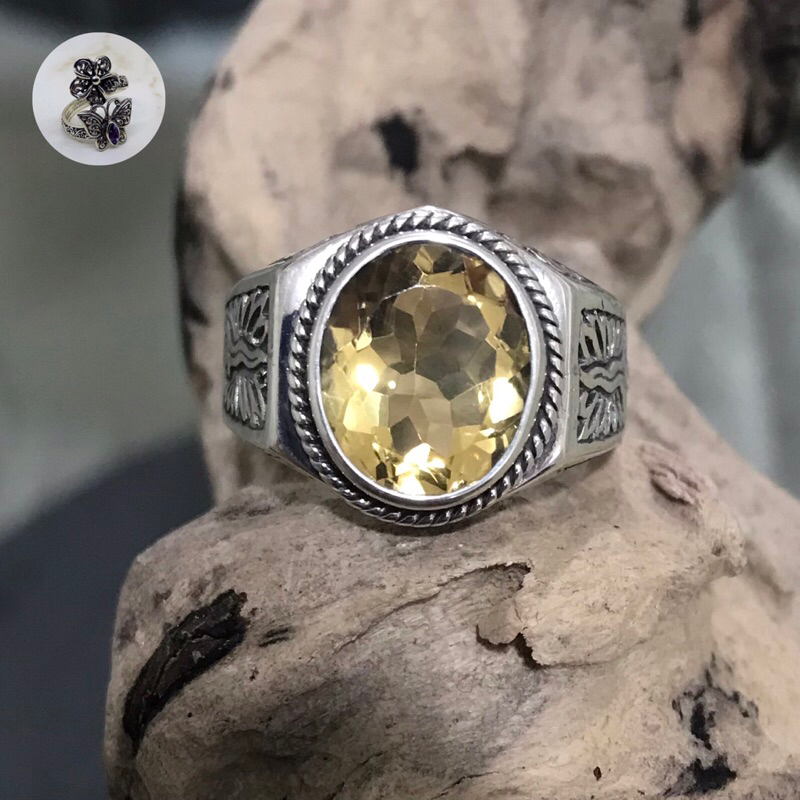 cincin perak pria motif keris