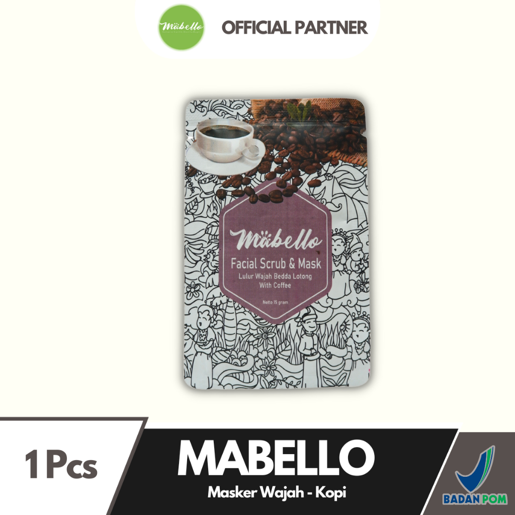 Mabello Masker Coffee Face Mask Kopi Membantu Produksi Kolagen Pada Kulit Dan Membantu Mengenyalkan Kulit