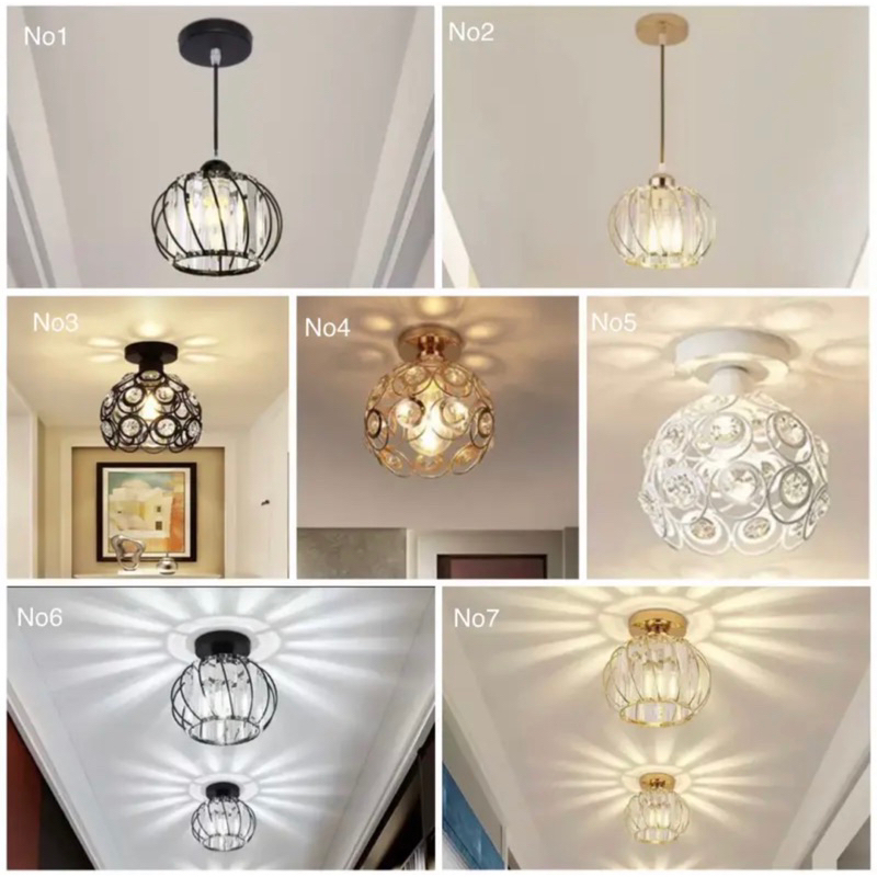 Lampu gantung minimalis kristal dekorasi kamar