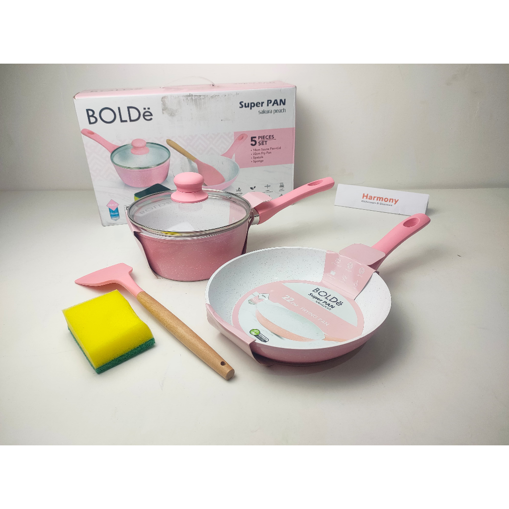BOLDe Sakura Peach Pan Set 5 pcs - Pan Anti Lengket