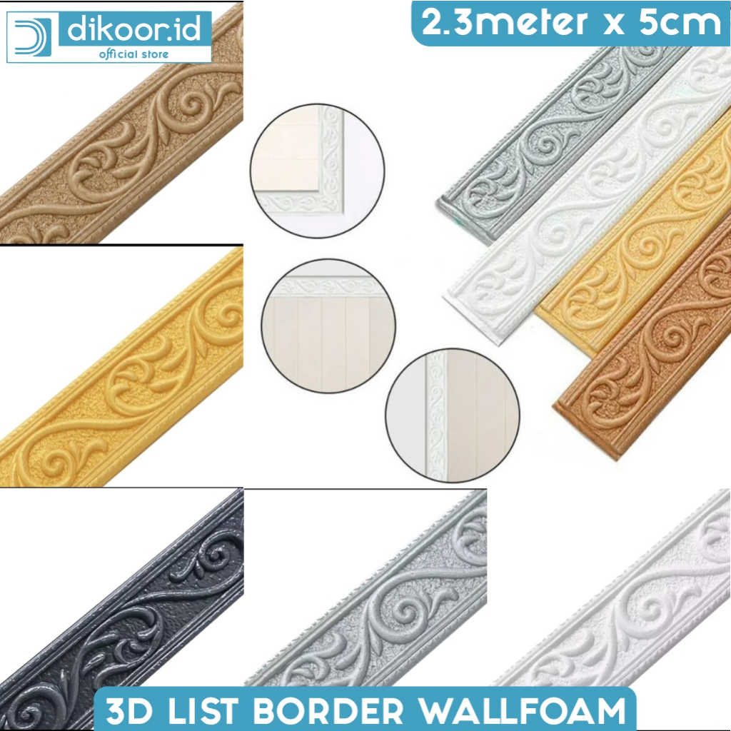 [COD] 3D List Border WallFoam Pembatas Pengganti Gipsum Les Alternatif Moulding List Border Wallpape
