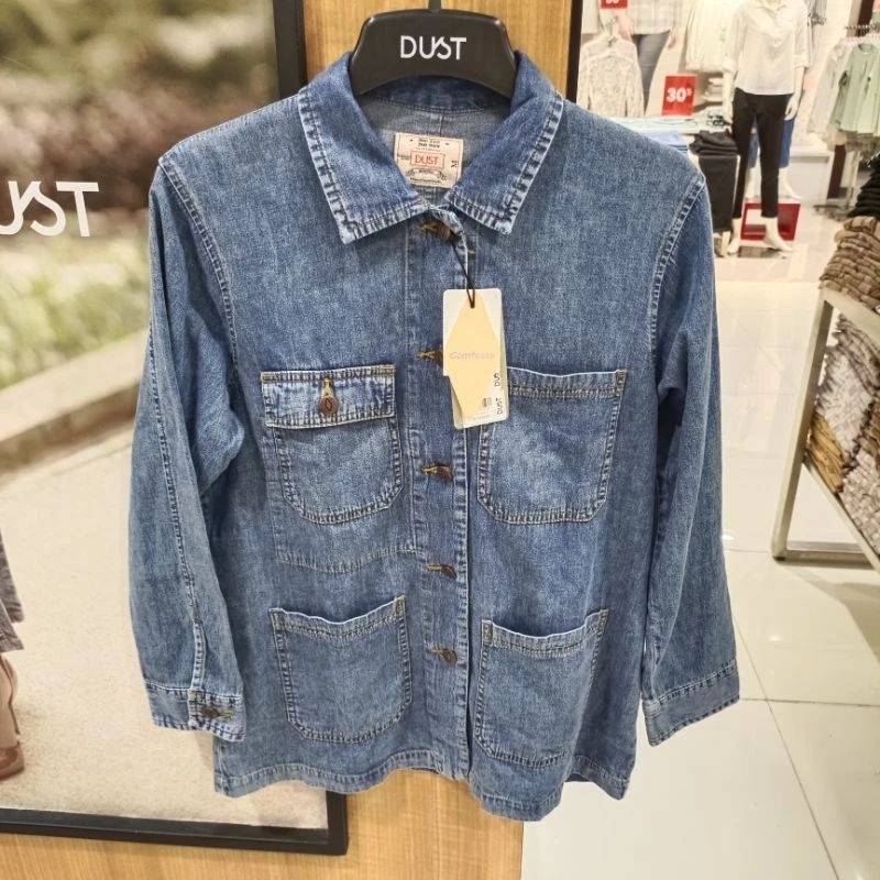 kemeja jeans wanita dust