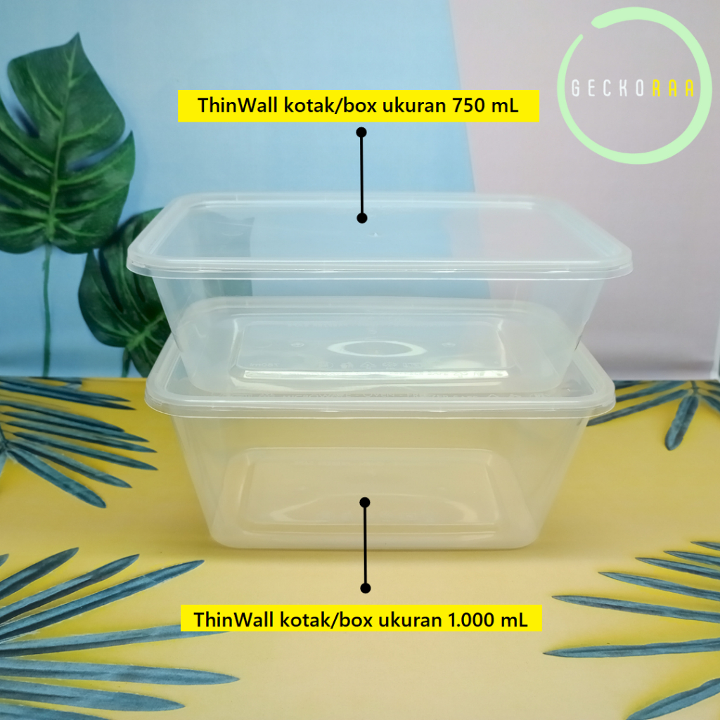 ThinWall Kotak Box Kosong Tempat Penyimpanan Tempat Pengiriman Reptil Gecko Makanan Gecko