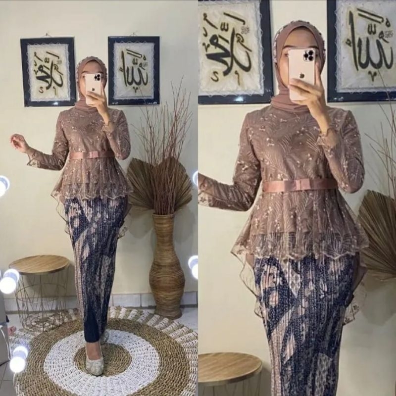 PROMO setelan kebaya aurora tulle kebaya pita kekinian kebaya aurora brokat kebaya wisuda kebaya lamaran pesta