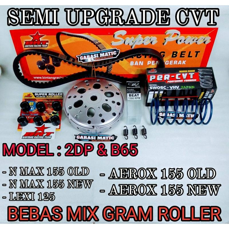 SEMI UPGRADE CVT KIRIAN ANTI GREDEK ANTI LOYO N MAX 155 AEROX 155 OLD NEW LEXI 125 ROLLER RACING BRT