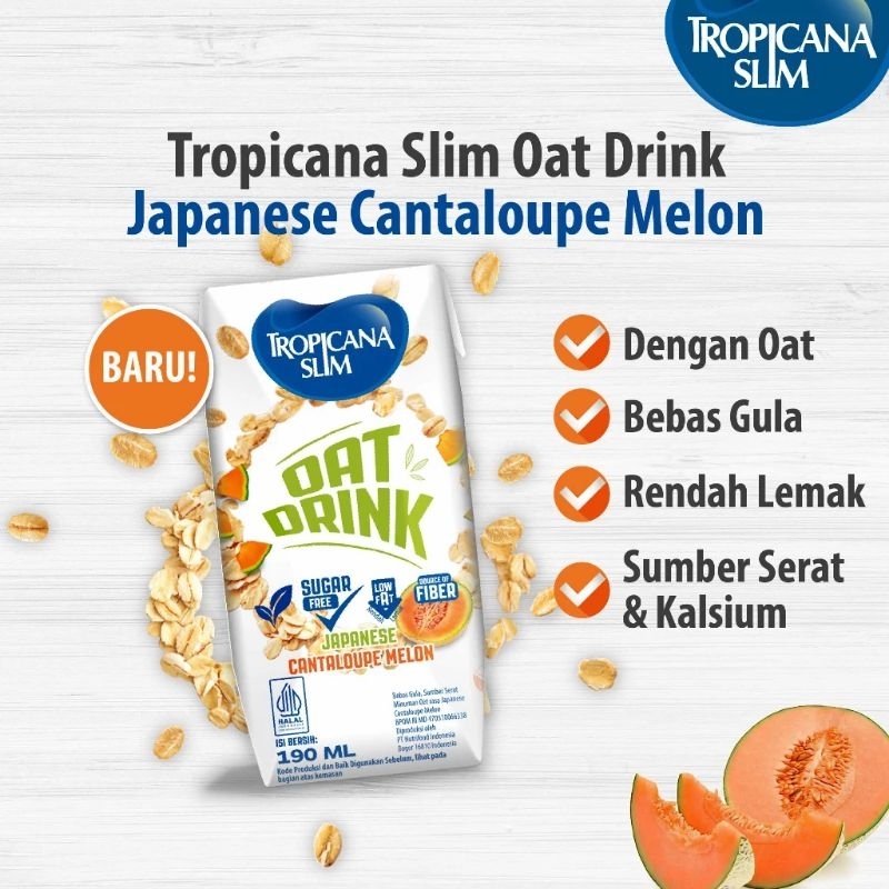 

TROPICANA SLIM OAT DRINK CANTALOUPE MELON ISI 4PCS