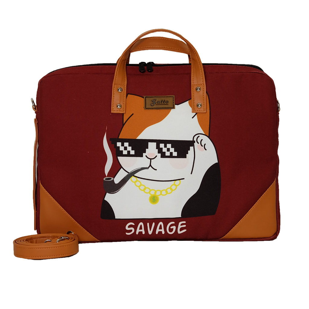 Tas Laptop Motif Kucing / Tas Laptop Gatto / Tas Laptop Cantik / Tas Laptop Lucu / Tas Laptop Kucing