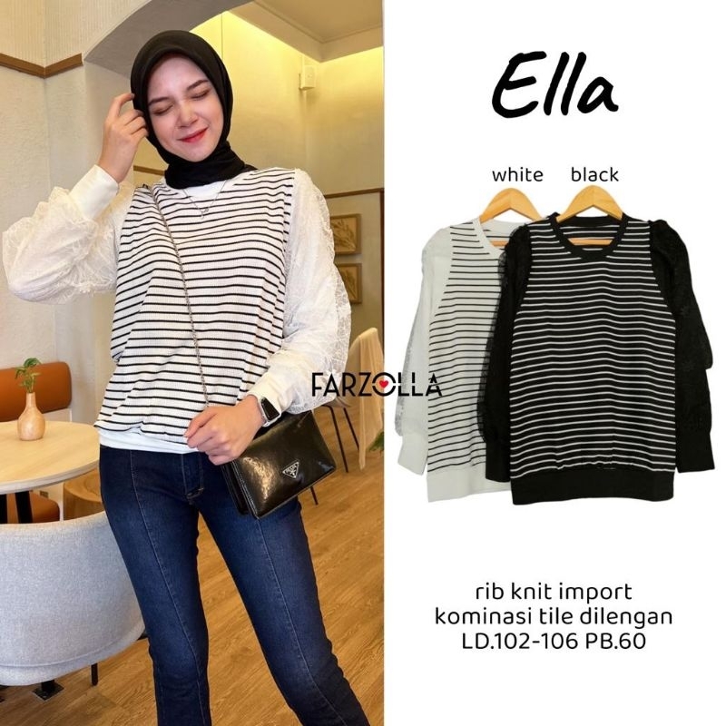 ELLA BLOUSE / ATASAN TOP KNIT RAJUT PREMIUM ORI FARZOLLA