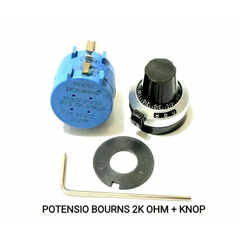Potensio Bourns 10 Putaran 2K OHM + KNOB Angka