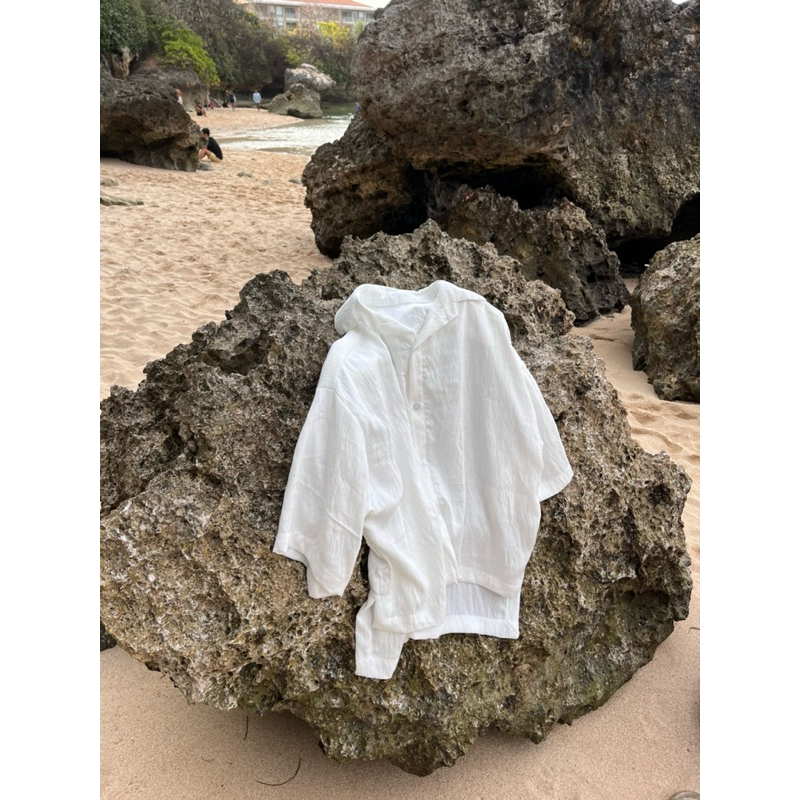 Tanoshi Hikari linen Shirt Semi Crop