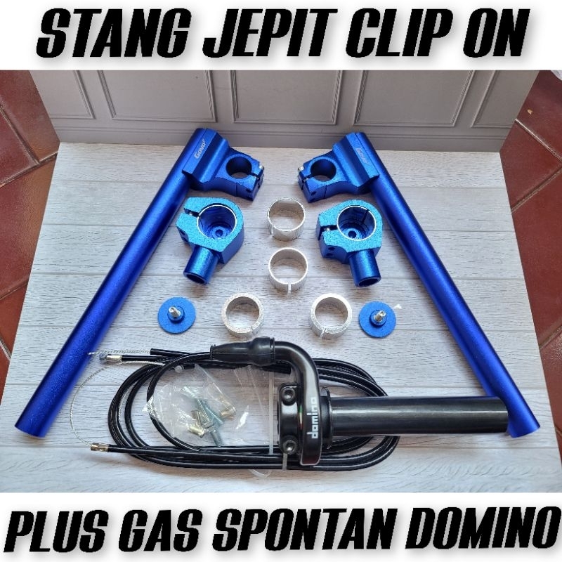 PAKET STANG JEPIT CLIP ON PLUS GAS SPONTAN SATRIA FU VIXION CBR CB150R VERZA BYSON