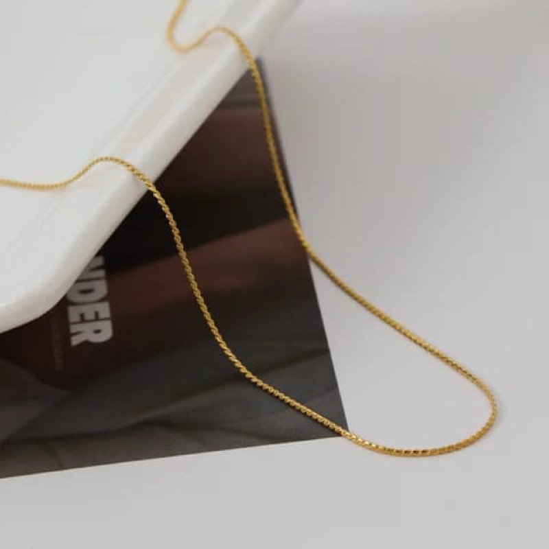 Kalung Titanium Choker Rantai Ulir Bentuk S Titanium Wanita Anti karat