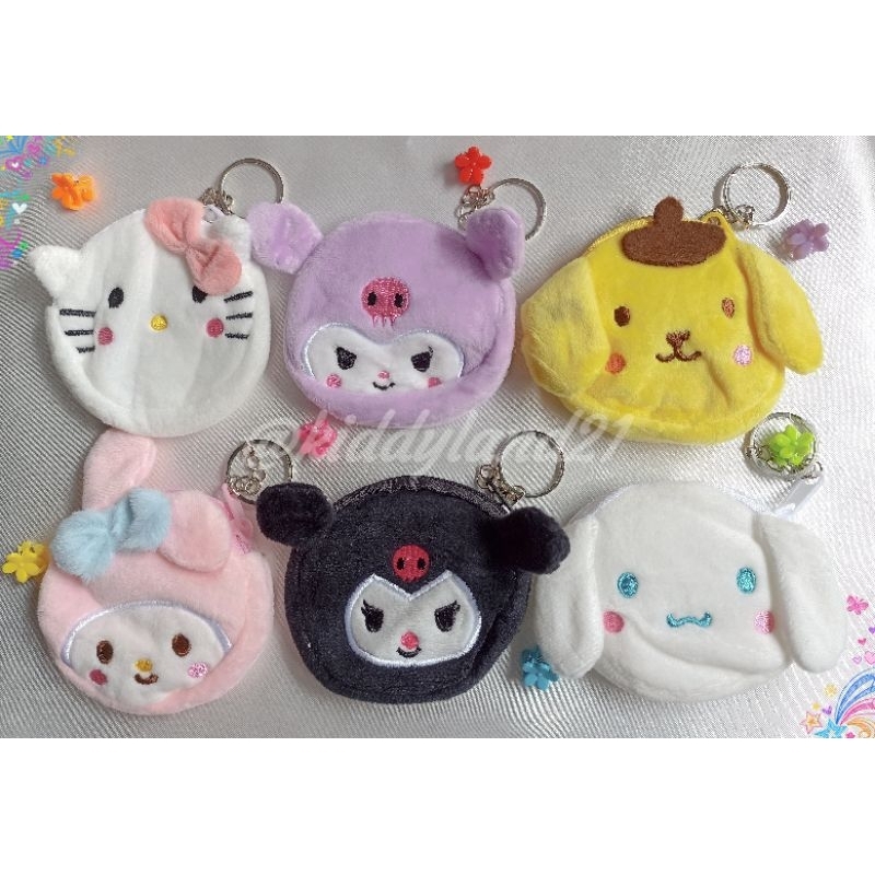 Pouch Koin Sanrio Mini - Dompet Bulu Sanrio