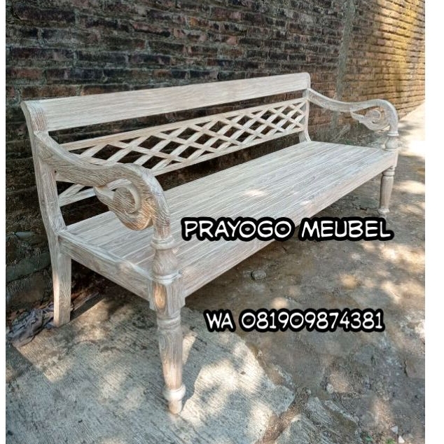 kursi risban jati antik vintage jadul kayu Jepara bangku resban jati bale bale antik