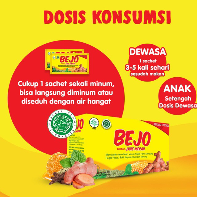 

BEJO Jahe Merah 6x15ml super BOX ISI 6 sachet