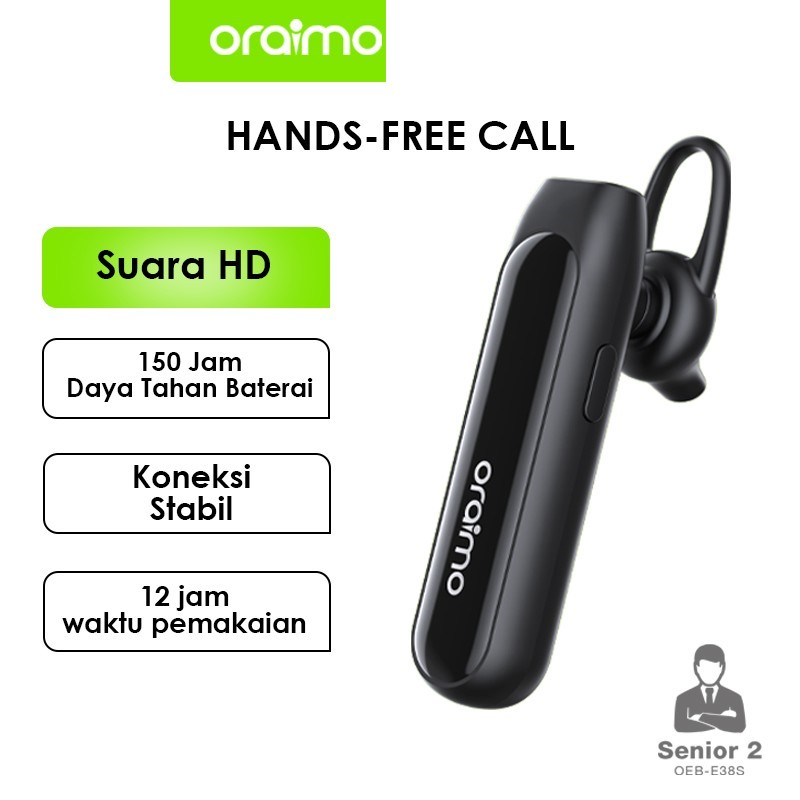 Oraimo E34S& E38S Senior Talking Bluetooth Headset Wireless Earphone Handsfree