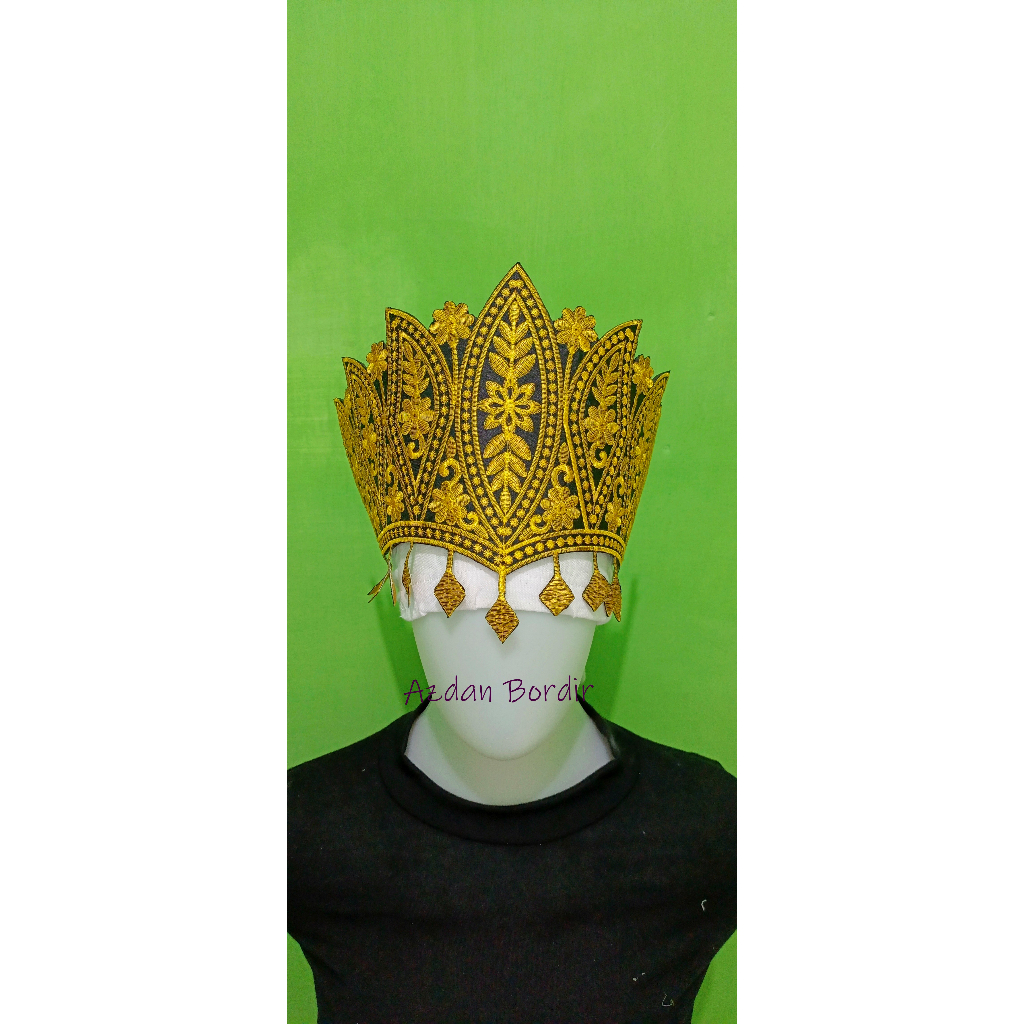 Renda Bordir Mahkota Tari Siger Rumbai Payet