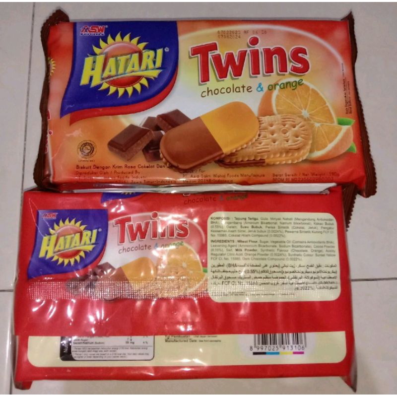 Hatari Biscuit Twins Chocolate & Orange 190gr, Hatari Biscuit Cream Vanila 190gr