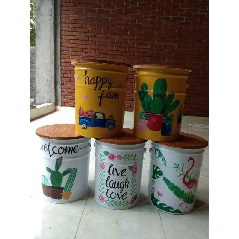 STOOL TONG LUKIS ( tong storage / kursi cafe )
