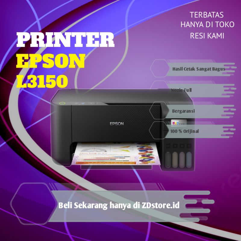 printer Epson L3150 Eco Tank.all in one multifungsi,wifi,print scan copy