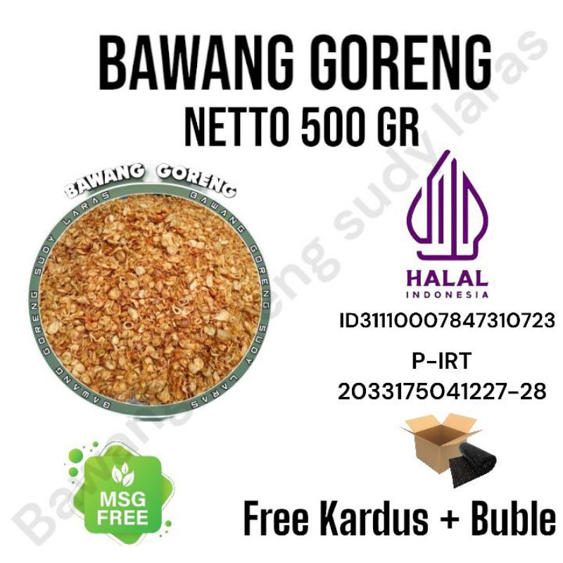 

Bawang Goreng Brebes asli 500gr gurih