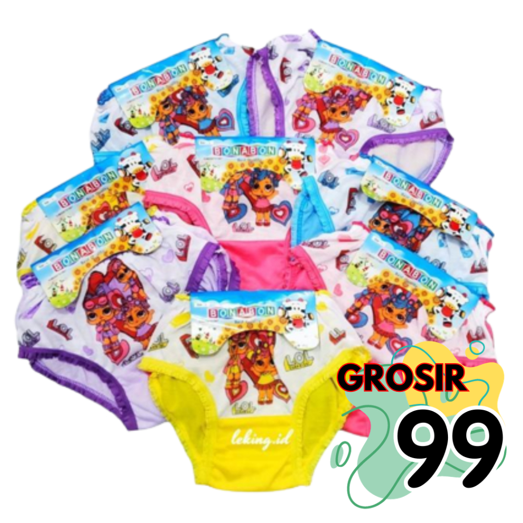 LUSINAN 12 PCS CD Celana Dalam Anak Cewek LOL Lucu