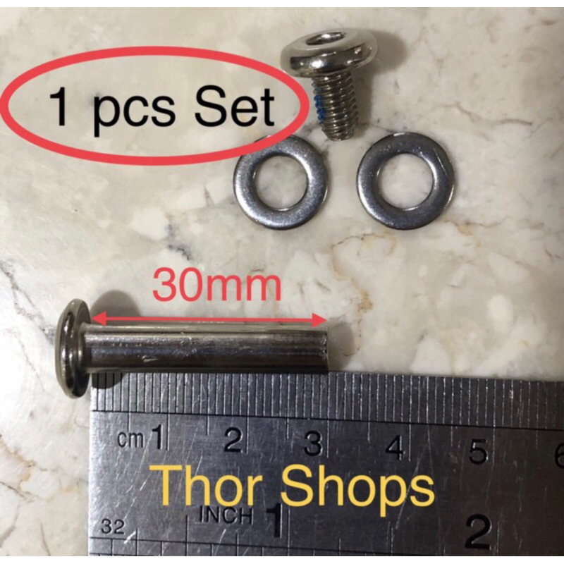 baut as roda koper 30mm + ring spacer