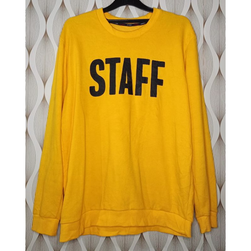 Sweater Crewneck Sablon STAFF Brand Unirex