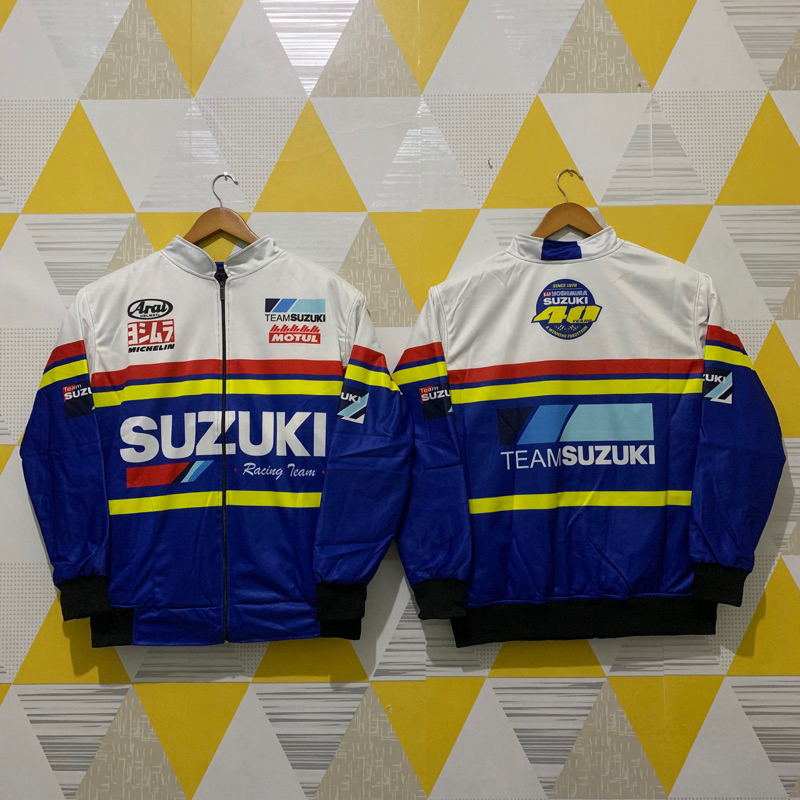 JAKET TEAM SUZUKI PUTIH BIRU / JAKET NASCAR VINTAGE / REAL PICT / JAKET SUNMORI / JAKET WIND BREAKER