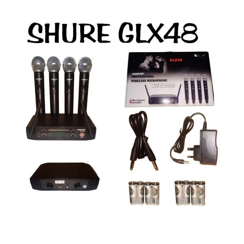 Mic Wireless Shure GLX48 4 Channel 4 Mic pegang