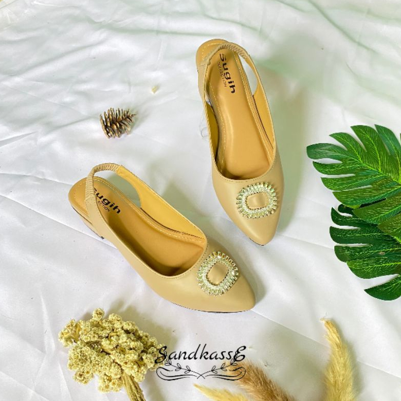 Sepatu Sandal Heels NARISA Zaina Hak 3 CM Tali Belakang - Heels Wanita Sol Karet NonSlip - Sandkasse