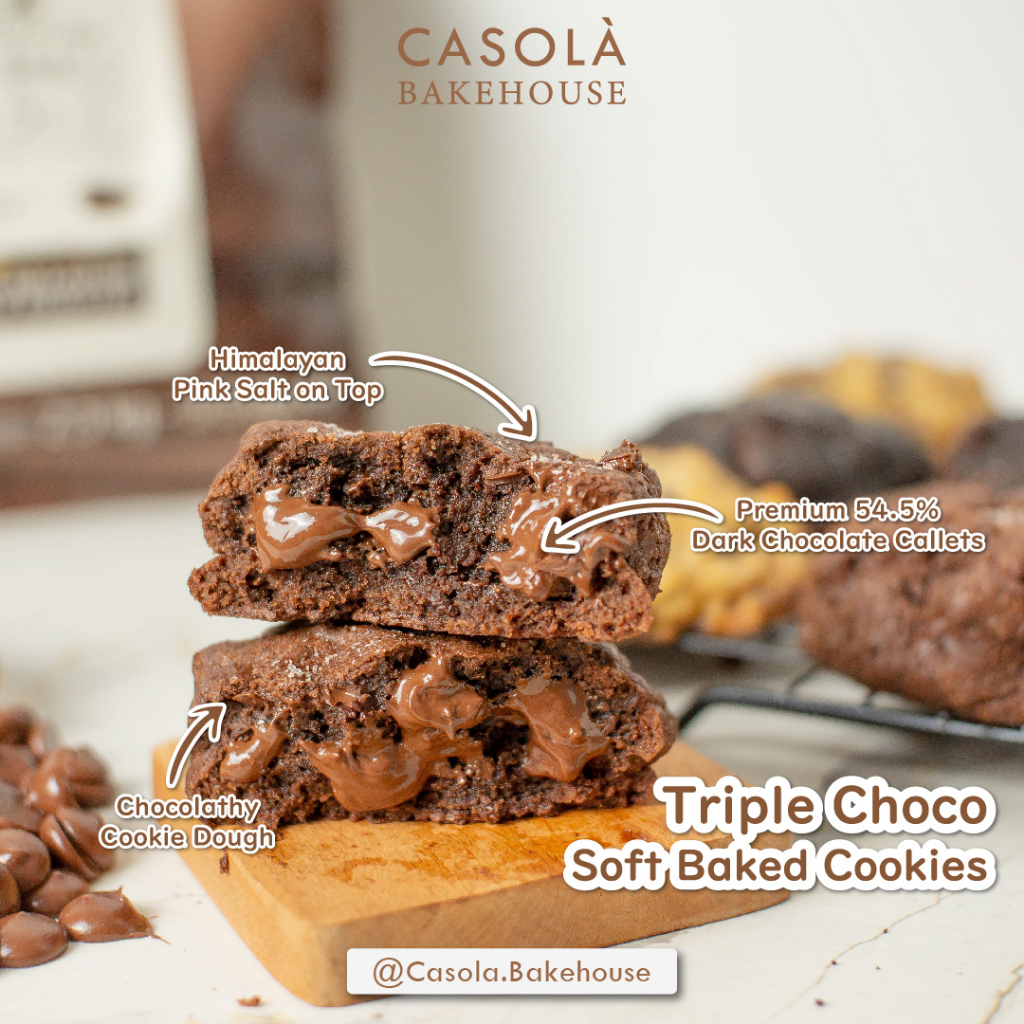 

Soft Baked Cookies ( Triple Choco Monsta Cookies ) by Casola Bakehouse