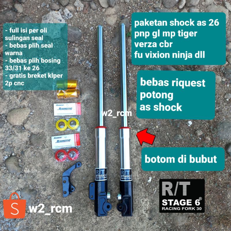 Paketan shock as 26 botom rt stage bubut pnp herex mp gl cbr tiger verza ninja vixion fu dll