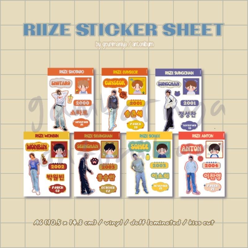 

RIIZE STICKER SHEET MEMBER