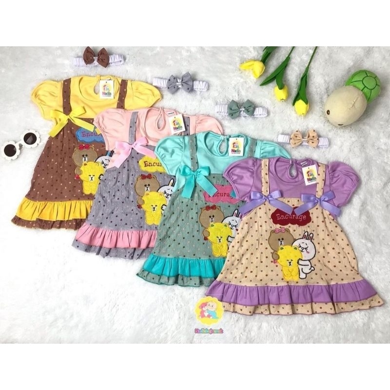 Dress Bayi Polkadot Crinkle 3-18 Bulan