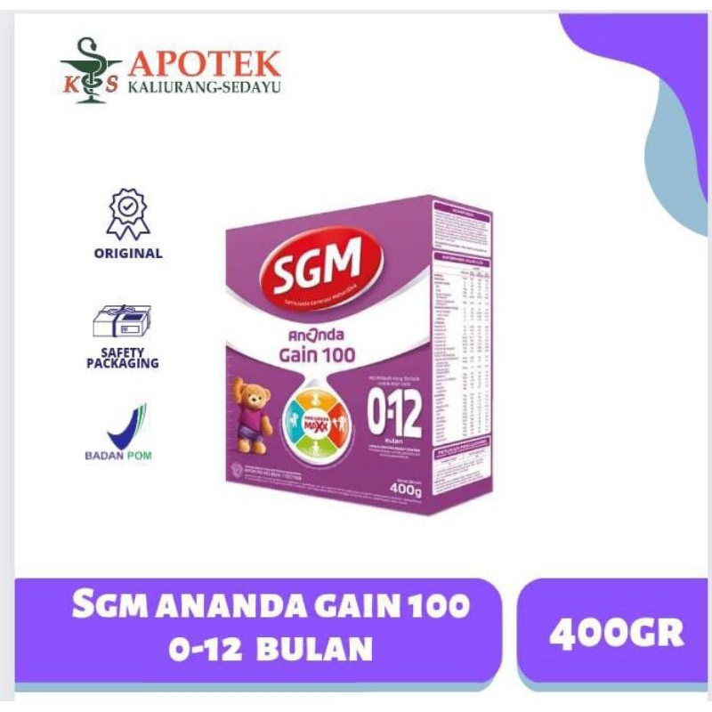 SGM Ananda Gain 100 0-12 bulan 400gram