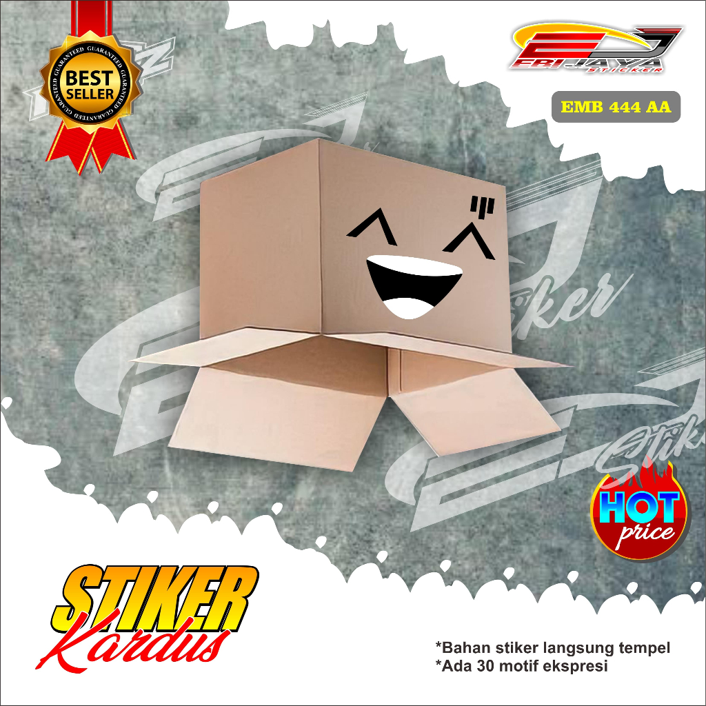 STIKER EMOJI VIRAL VARIASI EMOTICON-STIKER KEPALA KARDUS SIZE A4 VIRAL KEKINIAN-EMB444