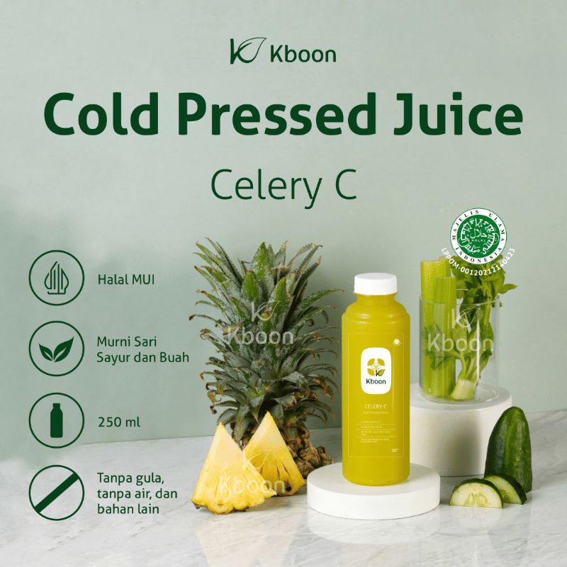 

Cold Pressed Juice Celery C 250ml Kboon