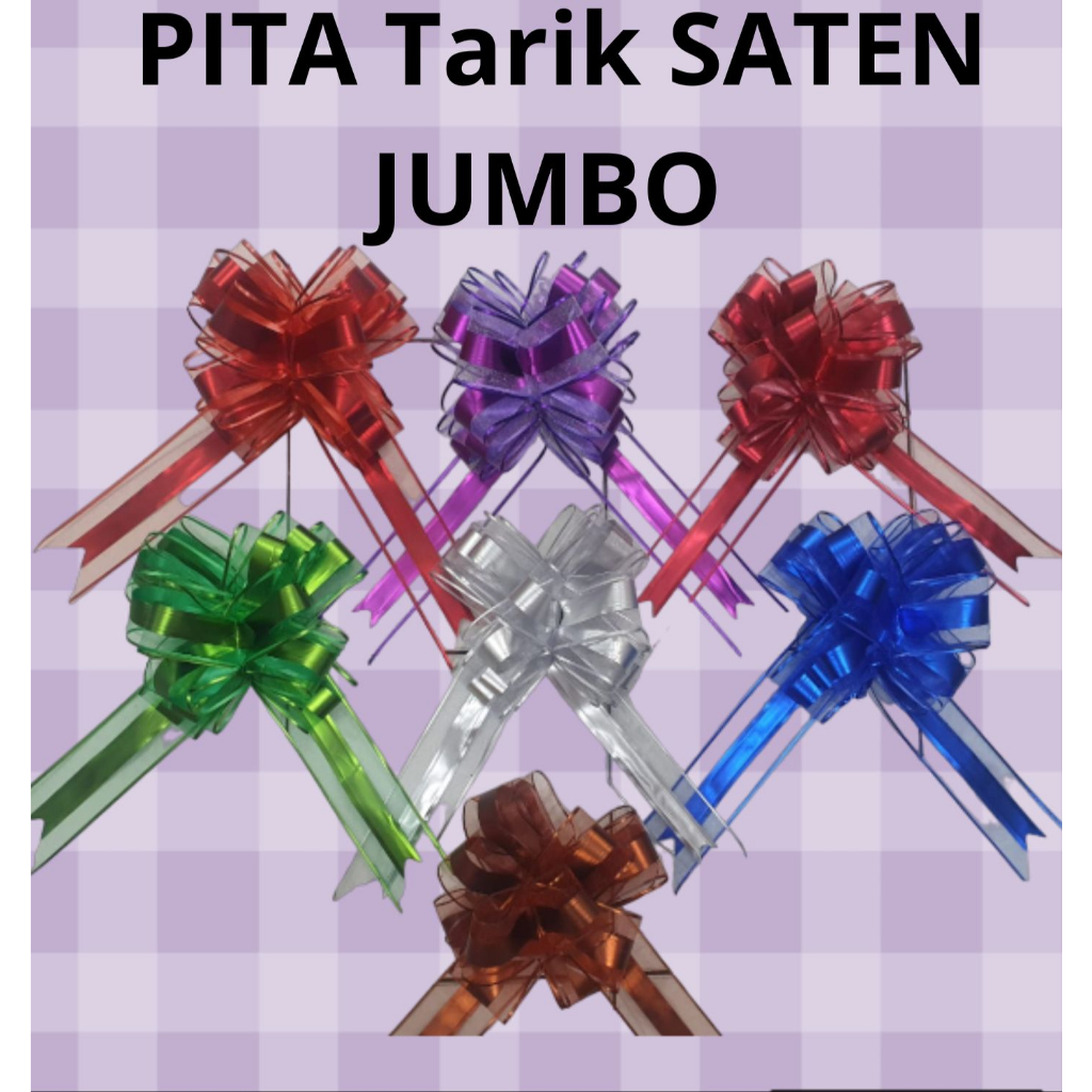 

(1pcs) Pita Tarik / Pita Serut Saten Lux Jumbo 64 mm X 180 mm PITA TARIK SATIN JUMBO