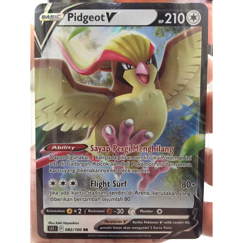 KARTU POKEMON PIDGEOT V RR INDONESIA HOLO