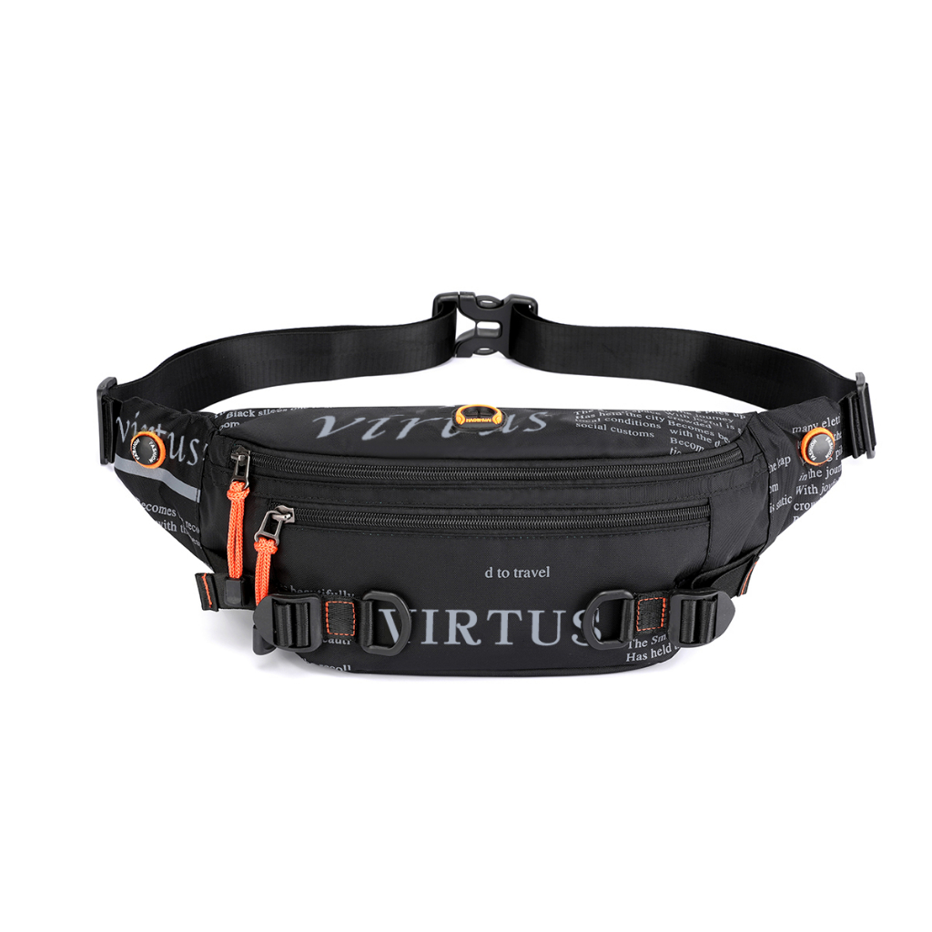 VIRTUS -BB-5132  Tas Selempang Pria Kekinian Tas Cowok Fashionable Cocok Untuk Hangout Tas Waist Bag