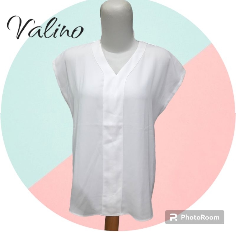 baju putih / blouse putih polos wanita valino