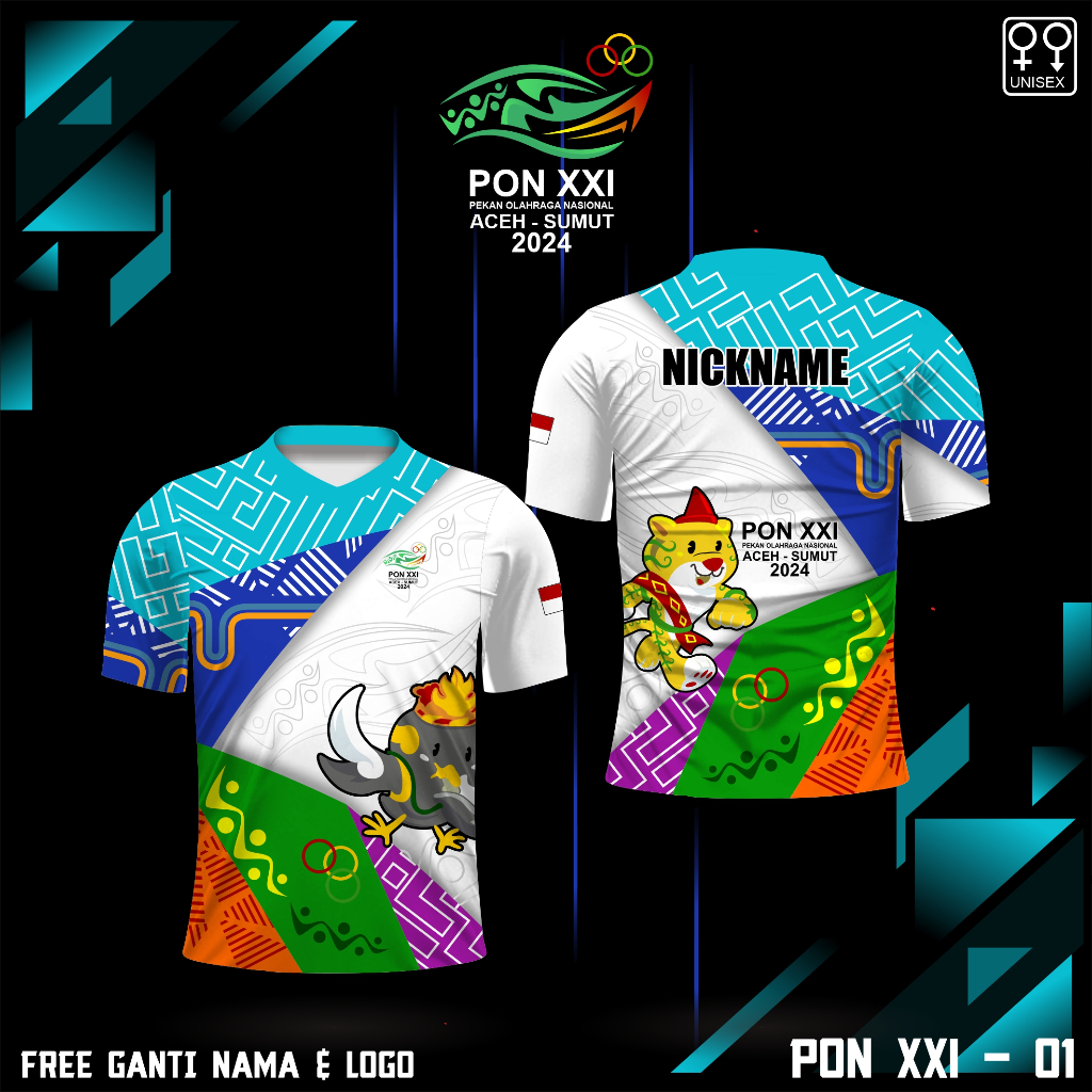 Kaos jersey PON Aceh XXI 2024 baju Pon aceh