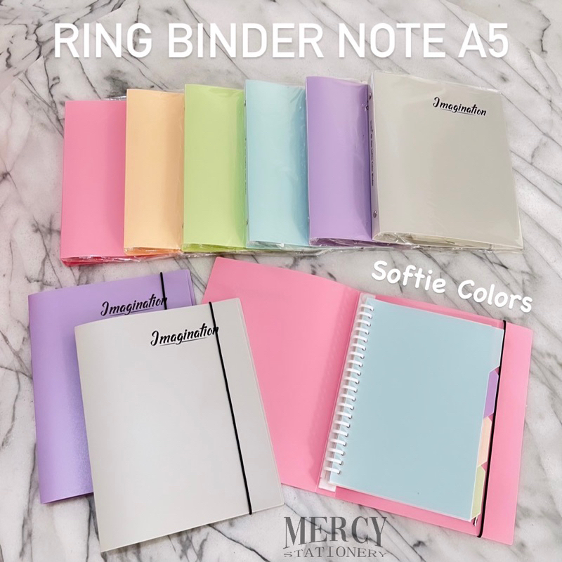 

Binder Note A5 Pastel Softie Colors +Tali - Ring Binder Loose Leaf